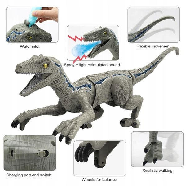 INTELIGENTNY ROBOT DINOZAUR ZDALNIE STEROWANY PARA zdjęcie 10