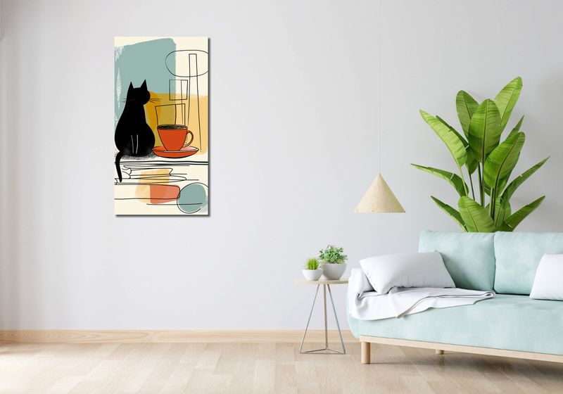 Obraz 50x100cm Kot i Kawa zdjęcie 2