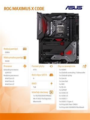 Asus ROG MAXIMUS X CODE s1151 4DDR4 USB3/2M.2 ATX na Arena.pl