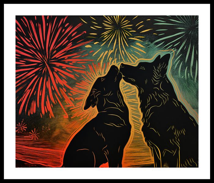 Plakat 60x50cm Psi Uścisk zdjęcie 3