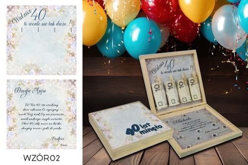 PREZENT NA 40 URODZINY PUDEŁKO Z ŻYCZENIAMI na Arena.pl