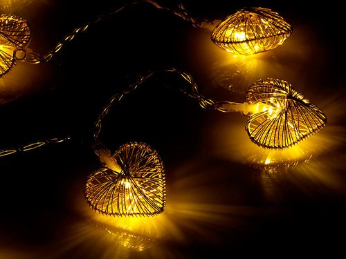 Lampki serduszka (złote) na Arena.pl