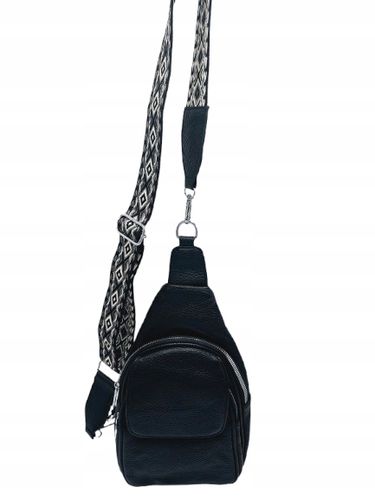 Sara Moda - torebka plecak skóra ekologiczna pasek BOHO czarny groszek 1969 na Arena.pl