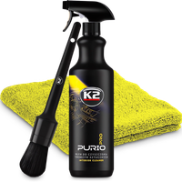 ZESTAW DO CZYSZCZENIA PLASTIKÓW K2 PURIO PRO 1L + PĘDZELEK  MIKROFIBRA