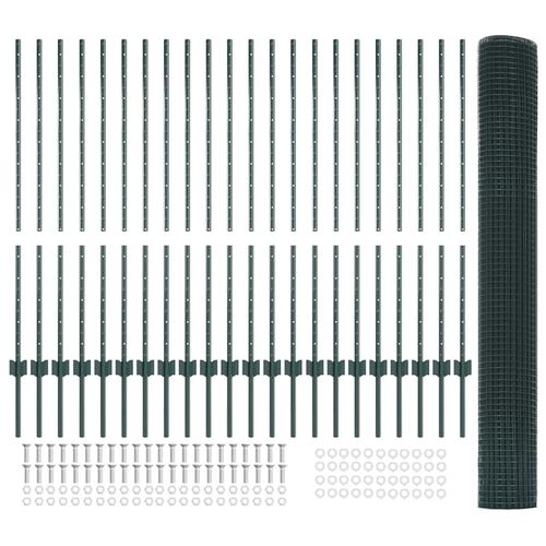 Ogrodzenie z słupkami Zielony 1.2 x 50 m Stal na Arena.pl
