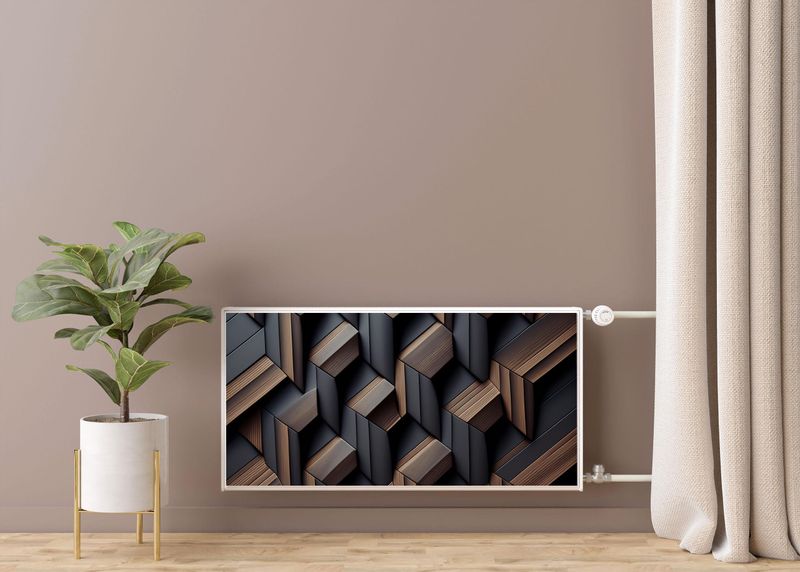 Mata MAGNETYCZNA Na Kaloryfer Drewno Abstrakcja Efekt 3D 90cm x 60cm zdjęcie 7