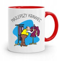 Kubek Czerwony Krawca Krawcowej Najlepszy Krawiec Z Nadrukiem Ze Zdjęciem
