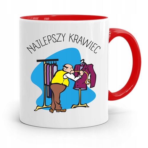 Kubek Czerwony Krawca Krawcowej Najlepszy Krawiec Z Nadrukiem Ze Zdjęciem na Arena.pl