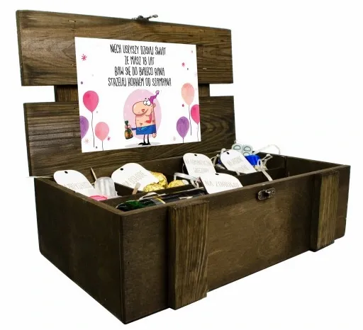 KUFEREK SKRZYNKA PREZENT NA URODZINY URODZINOWY 18 30 40 50 zdjęcie 4