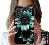 ETUI DO MOTOROLA EDGE 40 - NIEBIESKA GERBERA STOKROTKA KWIAT +FOLIA