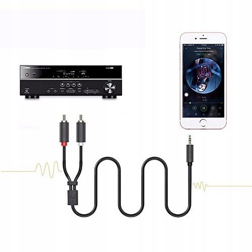 Kabel 1m mini Jack - 2 x RCA cinch chinch UGREEN kabel audio mocny na Arena.pl