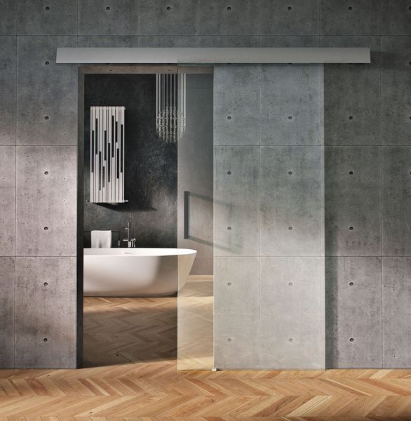 Drzwi szklane przesuwne design-lux bezbarwne zdjęcie 1