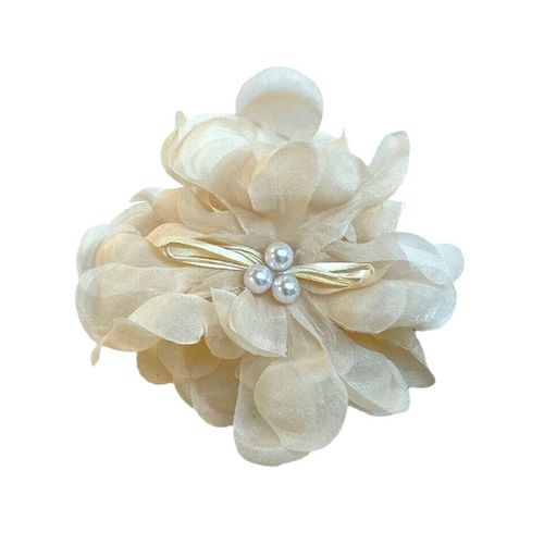 Duża kokarda tiulowa z perełkami, spinka do włosów, klamra  SP323B na Arena.pl