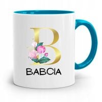 Kubek Błękitny Dzień Babci Najlepszej Na Swiecie Z Nadrukiem Ze Zdjęciem