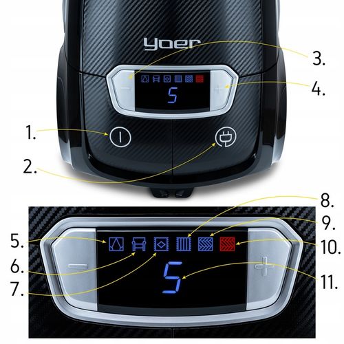 Odkurzacz workowy Cichy Yoer HEPA +6 szczotek INTELIGENTNY +PILOT na Arena.pl
