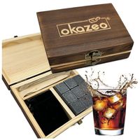 Kamienie do chłodzenia napojów whisky drinków zestaw w drewnianym pudełku