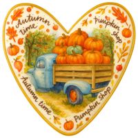 CIASTKO LUKROWANE TRUCK PUMPKIN ROZ.S SERCE JESIEŃ RĘCZNIE ROBIONE