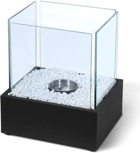 Kominek stołowy ze stali nierdzewnej, czarny, 245 x 205 x 28 na Arena.pl