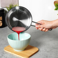 Rondel Rondelek Mały Garnek z Długim Uchwytem Stalowy Nierdzewny 16cm 1,25L