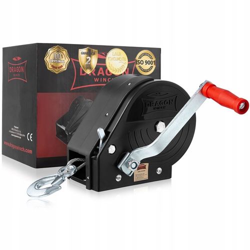 WYCIĄGARKA RĘCZNA KORBOWA LINOWA 1133kg WCIĄGARKA lebiodka przenośna DRAGON na Arena.pl