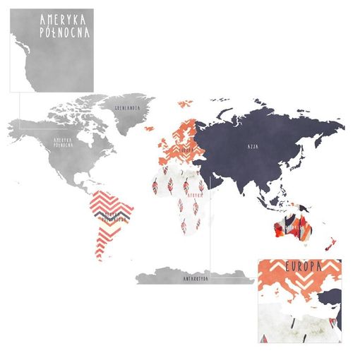 Naklejka Mapa Świata DK336 L na Arena.pl