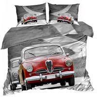 Pościel bawełna satyna 3D 140x200cm CZERWONY KLASYK