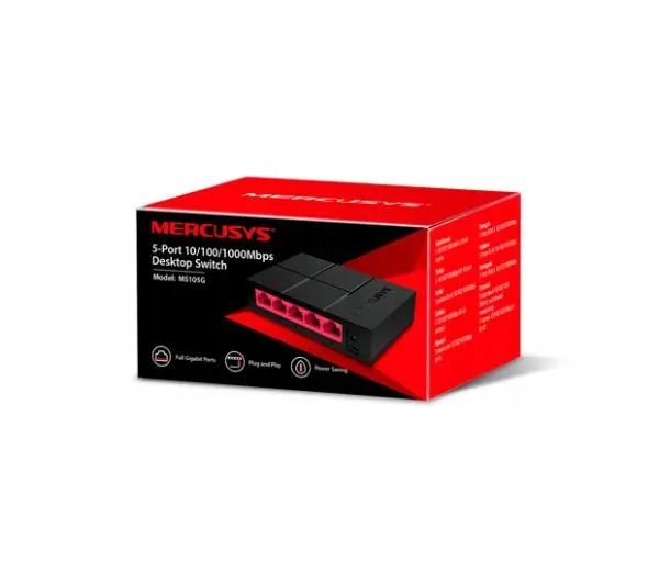 Switch gigabit 5 portów Mercusys MS105G Czarny zdjęcie 4