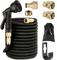 OGRODOWY WĄŻ 45m ROZCIĄGLIWY + ZŁĄCZKI + PISTOLET