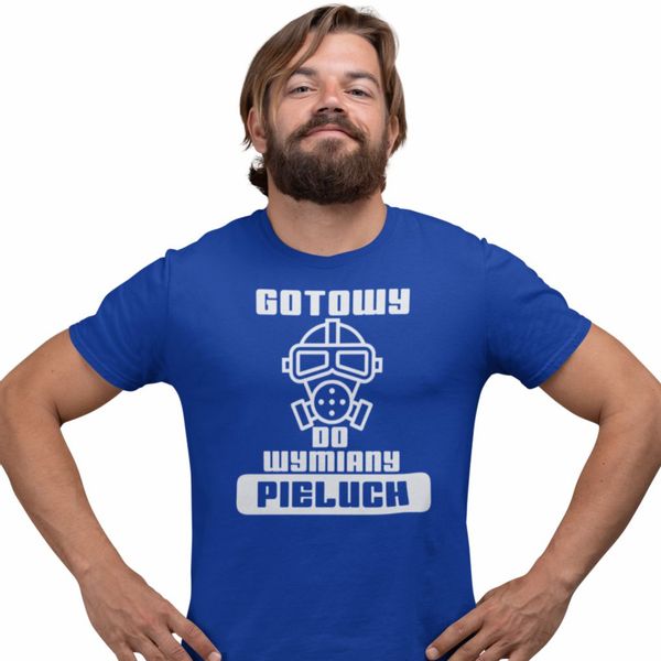 Męska koszulka dla przyszłego Taty Gotowy do wymiany pieluch khaki S zdjęcie 2