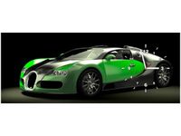 100X40CM ZEGAR ZIELONE BUGATTI VEYRON OBRAZ