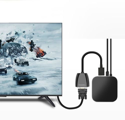 Przejściówka adapter przewód z HDMI męski do VGA żeński FHD czarny na Arena.pl