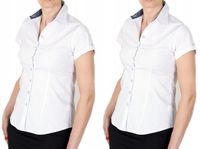 Biała taliowana klasyczna koszula bawełna 1199