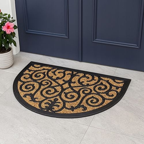 WYCIERACZKA POD DRZWI ZEWNĘTRZNA PÓŁOKRĄGŁA 40X60 DO BUTÓW KOKOSOWA BRĄZOWA na Arena.pl