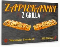 nadruk UV TABLICZKA reklamowa aluminiowa ZAPIEKANKI FAST FOOD dibond 40x30