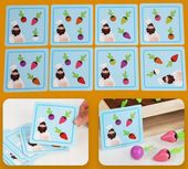 Układanka gra MONTESSORI trening rączki pamięci Kulki Sorter Ogród Memorki