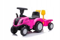 Jeździk SUN BABY Traktor z przyczepą New Holland Różowy