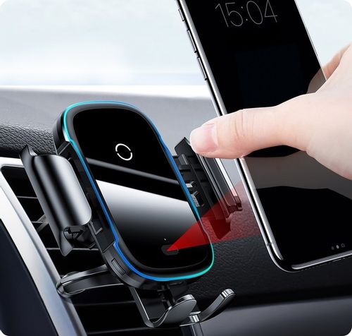 BASEUS UCHWYT SAMOCHODOWY NA TELEFON SZYBKA ŁADOWARKA INDUKCYJNA Qi 15W na Arena.pl