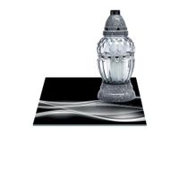 SZKLANA PODSTAWKA POD ZNICZE Z DEDYKACJĄ 35x35cm Smuga 152g