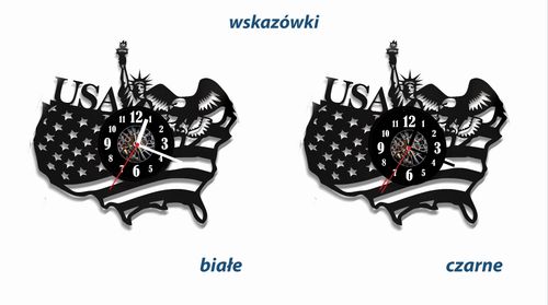 Zegar ścienny z płyty winylowej Mapa USA 147.2 na Arena.pl