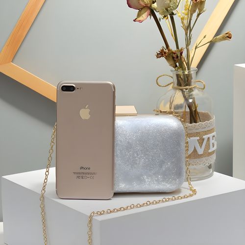 Srebrna torebka wieczorowa wizytowa brokatowa na Arena.pl