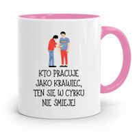Kubek Różowy Krawca Krawcowej Kto Pracuję Jako Z Nadrukiem Ze Zdjęciem