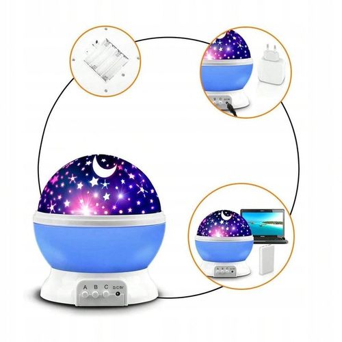 PROJEKTOR GWIAZD KSIĘŻYCA NIEBA OBROTOWY LAMPKA NOCNA RZUTNIK DLA DZIECKA na Arena.pl