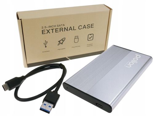Kieszeń obudowa dysku HDD/SSD 2,5" SATA USB 3.2 USB-C -> USB-A | aluminium na Arena.pl