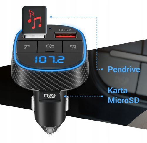 Transmiter FM BT z ŁADOWARKA USB Bluetooth na Arena.pl