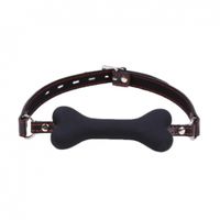 knebel w kształcie kości silikonowy kinky pleasure czarny