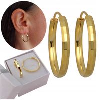 Kolczyki srebrne kółka 25mm złocone koła 925