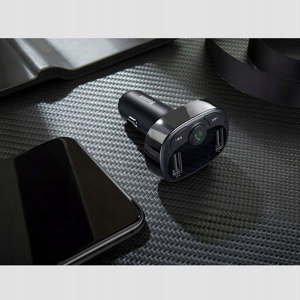 BASEUS TRANSMITER ŁADOWARKA 2xUSB FM BLUETOOTH CZYTNIK KART MICRO SD MP3 zdjęcie 4