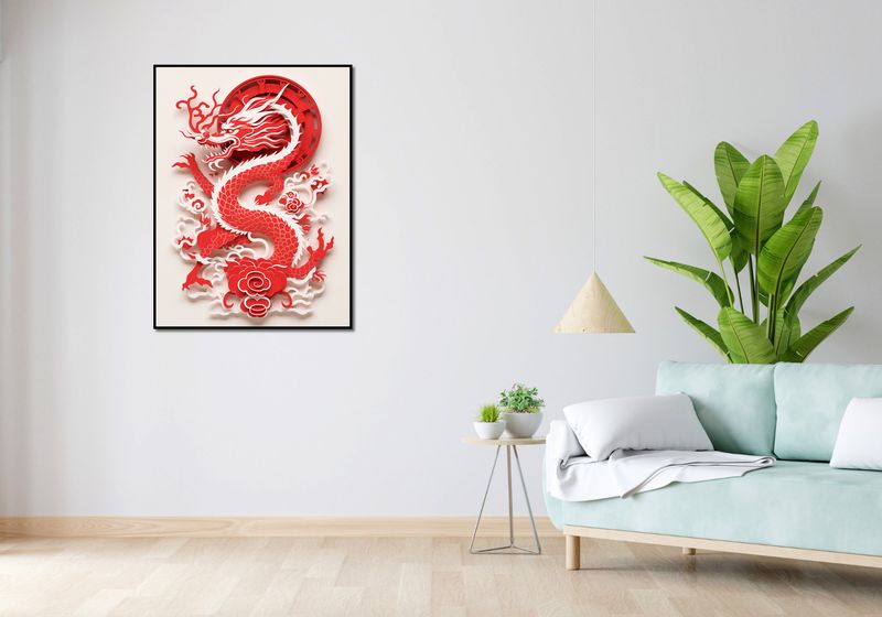 Plakat 75x100cm Czerwony Smok zdjęcie 4