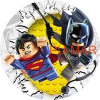 Opłatek na tort Lego Super Bohater Batman Super Man