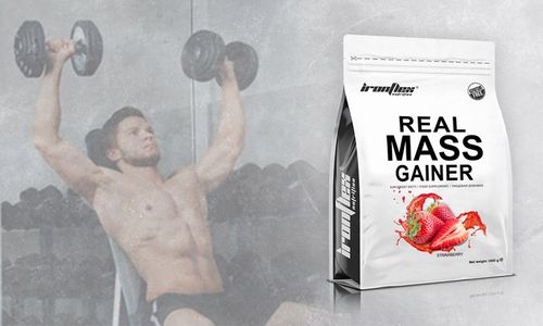 Gainer Real Mass 1000g BIAŁKO WĘGLOWODANY MASA MIĘSNIOWA WHEY WPC IronFlex na Arena.pl